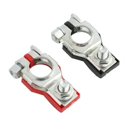 2Pcs Car Battery Terminal Wire Cable Clamp Top Quick Post Terminal Positive & Negative Electric Connector Clamps 12V 24V