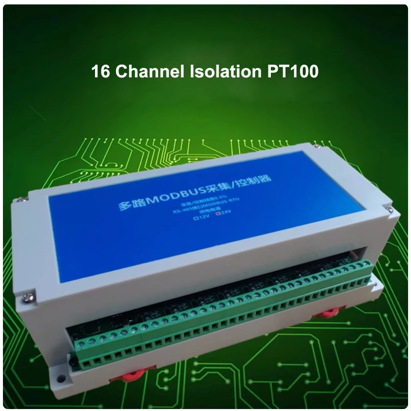 2/8/16 Channel Temperature Transmitter RS485 MODBUS PT100 Din-Rail