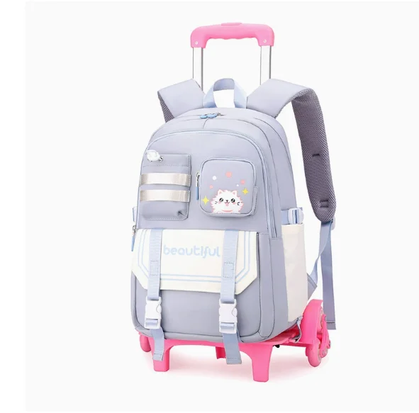 Primary  Travel Trolley Backpack Bag Middle School Wheeled Backpack For Girls School Trolley Backpack Bag Schoolbag on wheels
