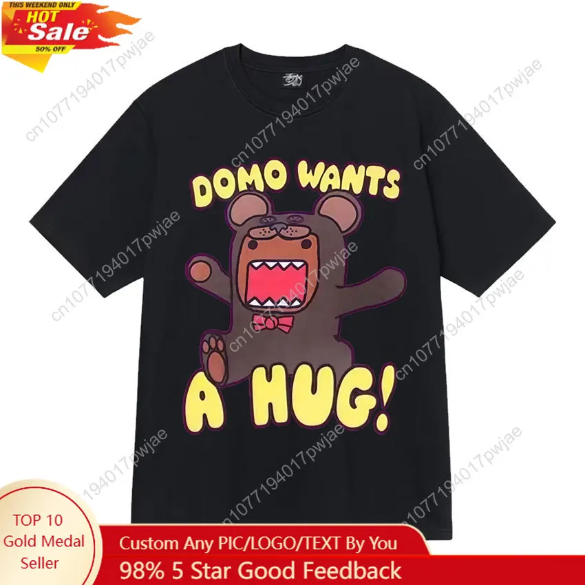 

Funny Domo Kun wants a hug Tshirts Men's Women Hip Hop Clothing Cotton comfort Crewneck Casual T-Shirts Oversized summer T-shirt