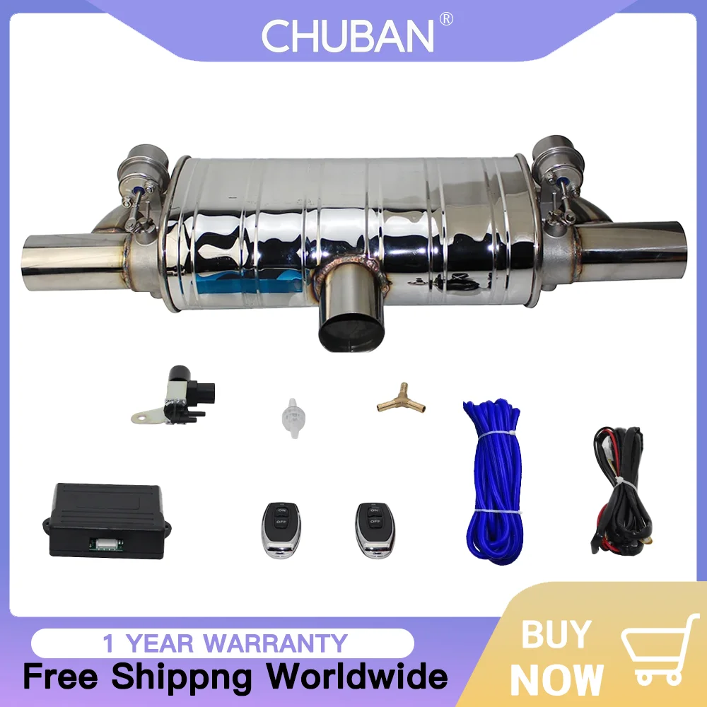 

Universal Car Exhaust Pipe T-Shape Variable Valve Vacuum Pump Mufflers Stainless Steel Remote Control for Ultimate Customization