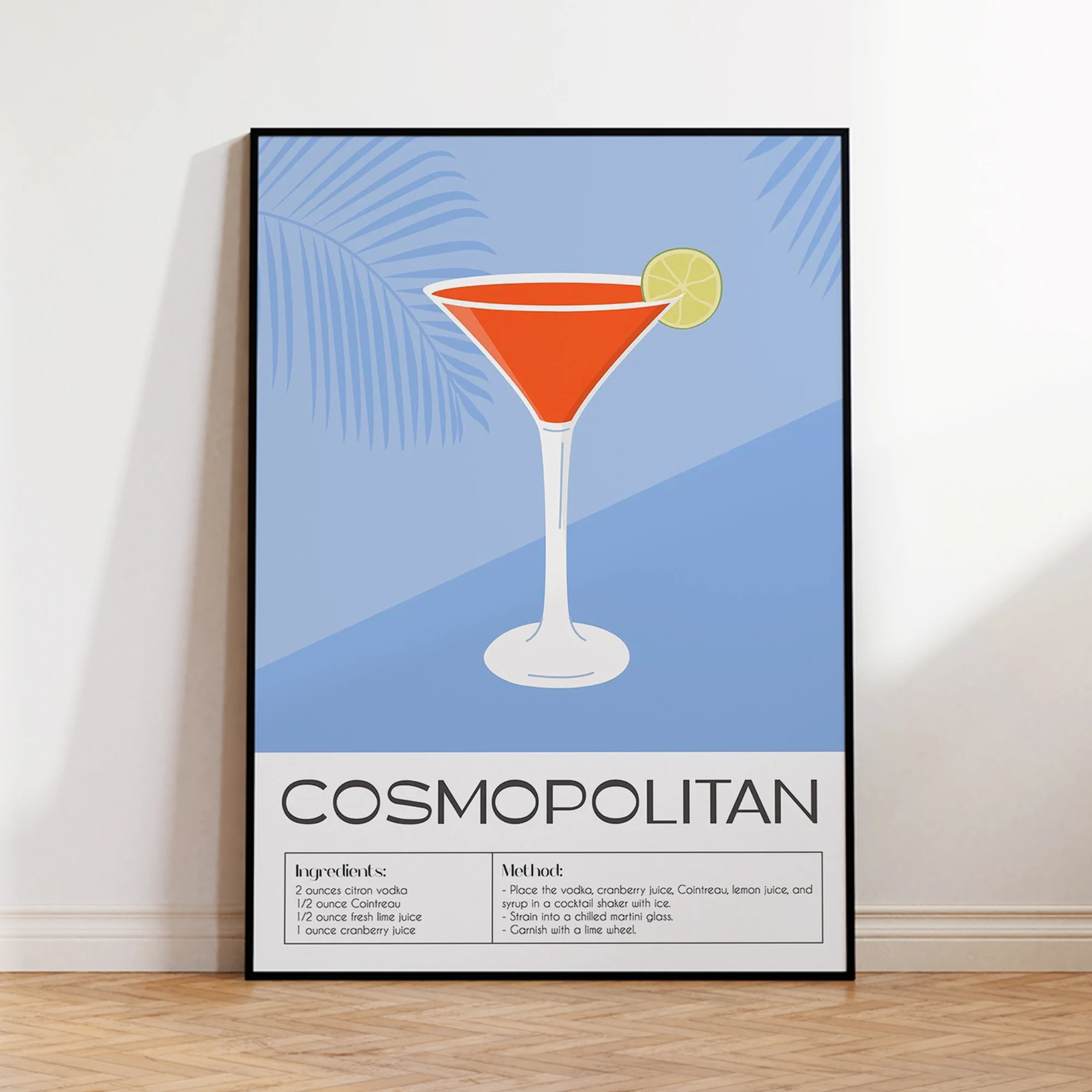 Arte de parede moderna com estampa de coquetel cosmopolita, pintura em tela, pôster, imagem para sala de estar, quarto e bar, decoração de casa