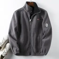 Winter Men's Fleece Jacket High-quality Standing Collar Double Polar Fleece Thicken Warm Casual Loose Coats 3xl Men Clothing