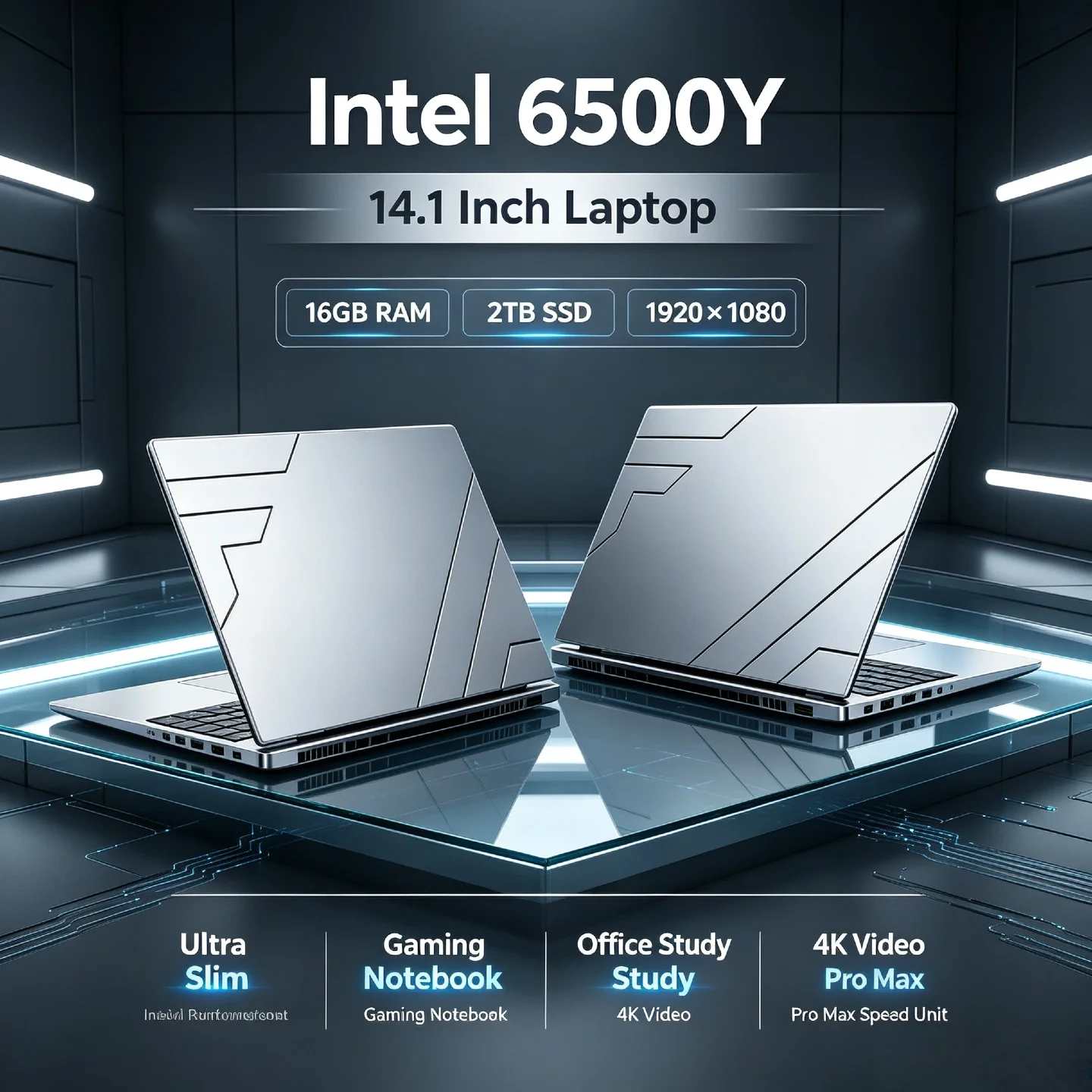 Intel 6500Y 1.1 3.4GHz 2C4T 32GB RAM 2TB PCIe SSD 14.1 Inch Ultra Light Laptop 5000mAh Backlit Fingerprint Pro Max HD