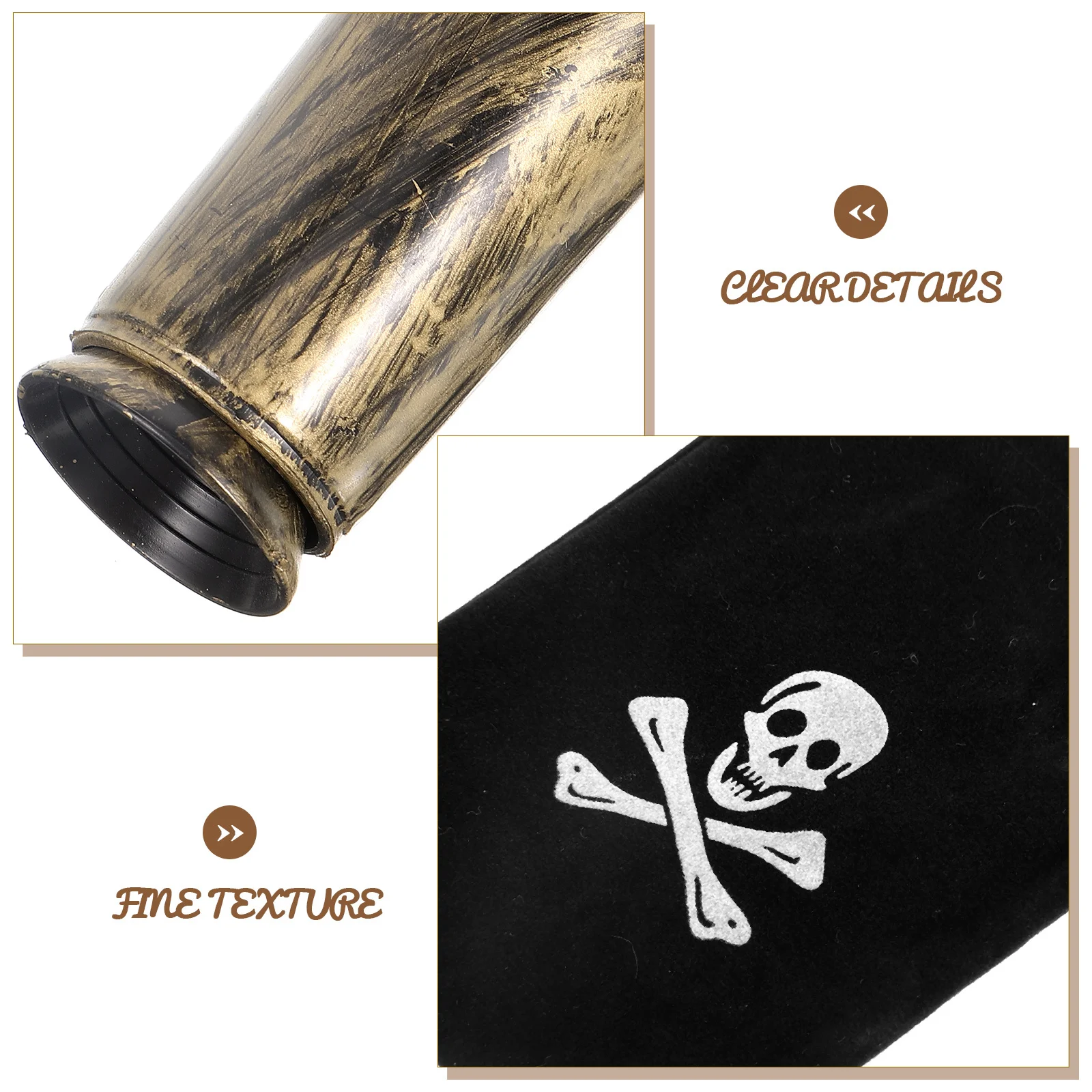 1-set piraathaaktelescoop met cosplay kostuumset Party Photo Prop voor Halloween Festival piraatkostuum Masquerade Party