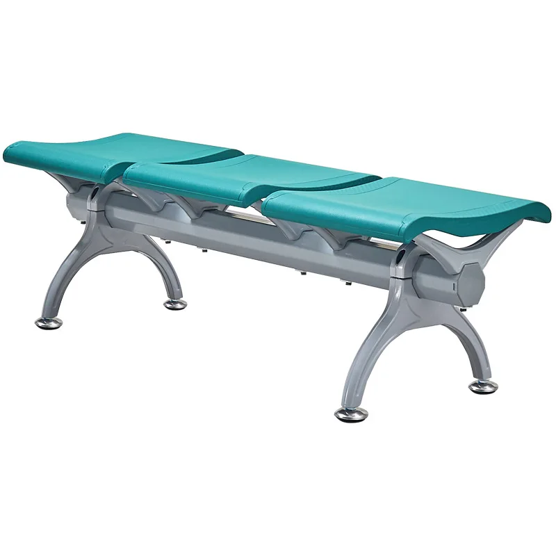 One-word flat row chair polyurethane PU three-person bank airport chair hospital waiting chair without back