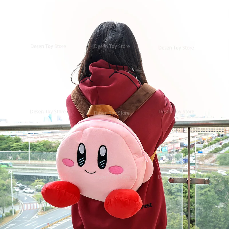 Anime Kirby Backpack Kawaii Star Kirby Schoolbag Plush Toy Christmas Birthday Gifts for Adults 36x26x29CM