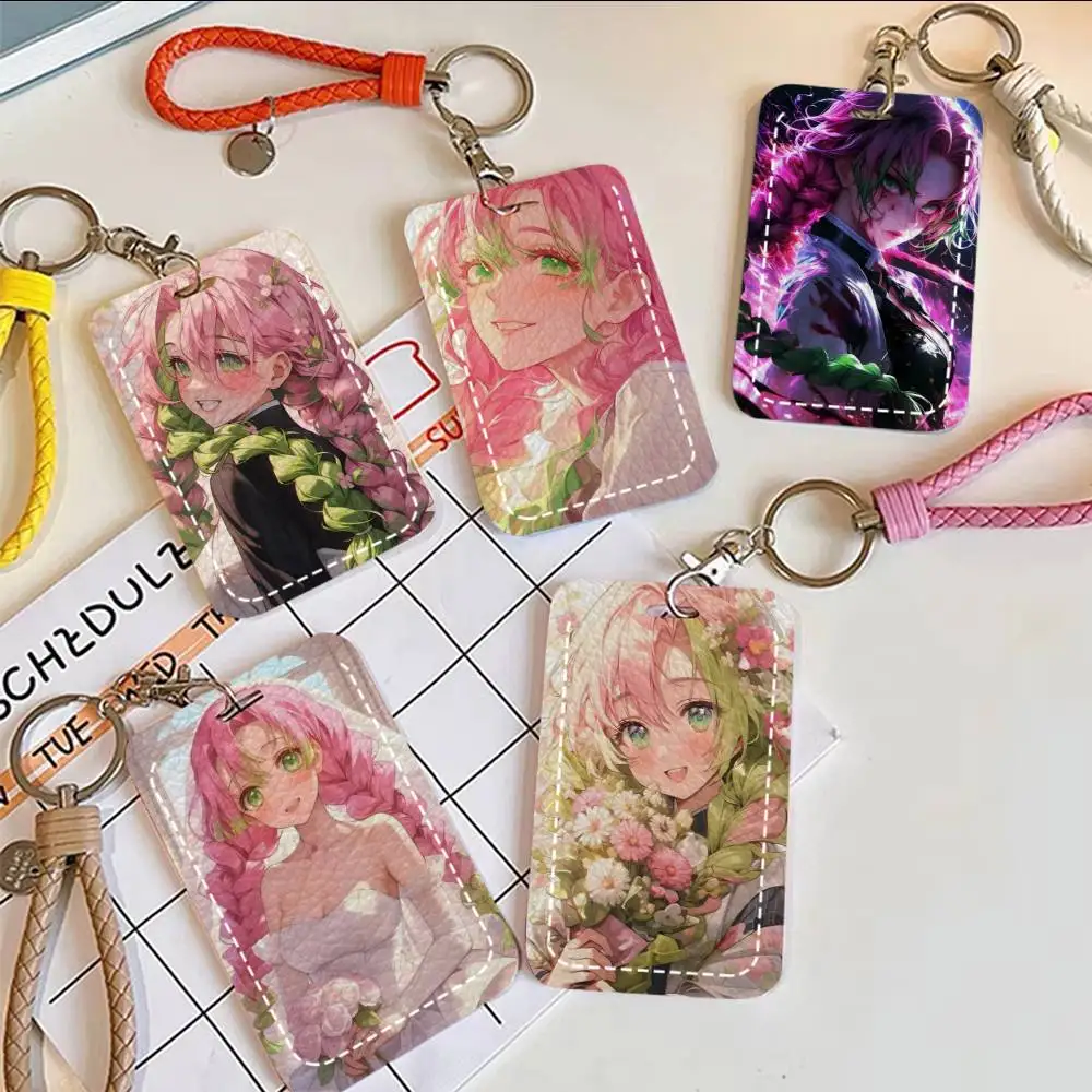 

Anime Kanroji Mitsuri Card Holde Applicable To Credit Cards Bus Card Soft Leather Rectangular Keychain Protective Cover