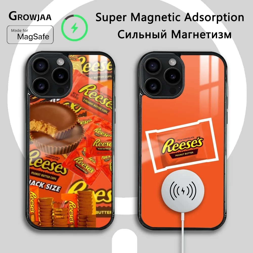 R-ReEsEs Potato Chips Phone Case For IPhone 16 15 14 13 12 11 Pro Max Plus Mini Magsafe Mirror Wireless Magnetic Funda