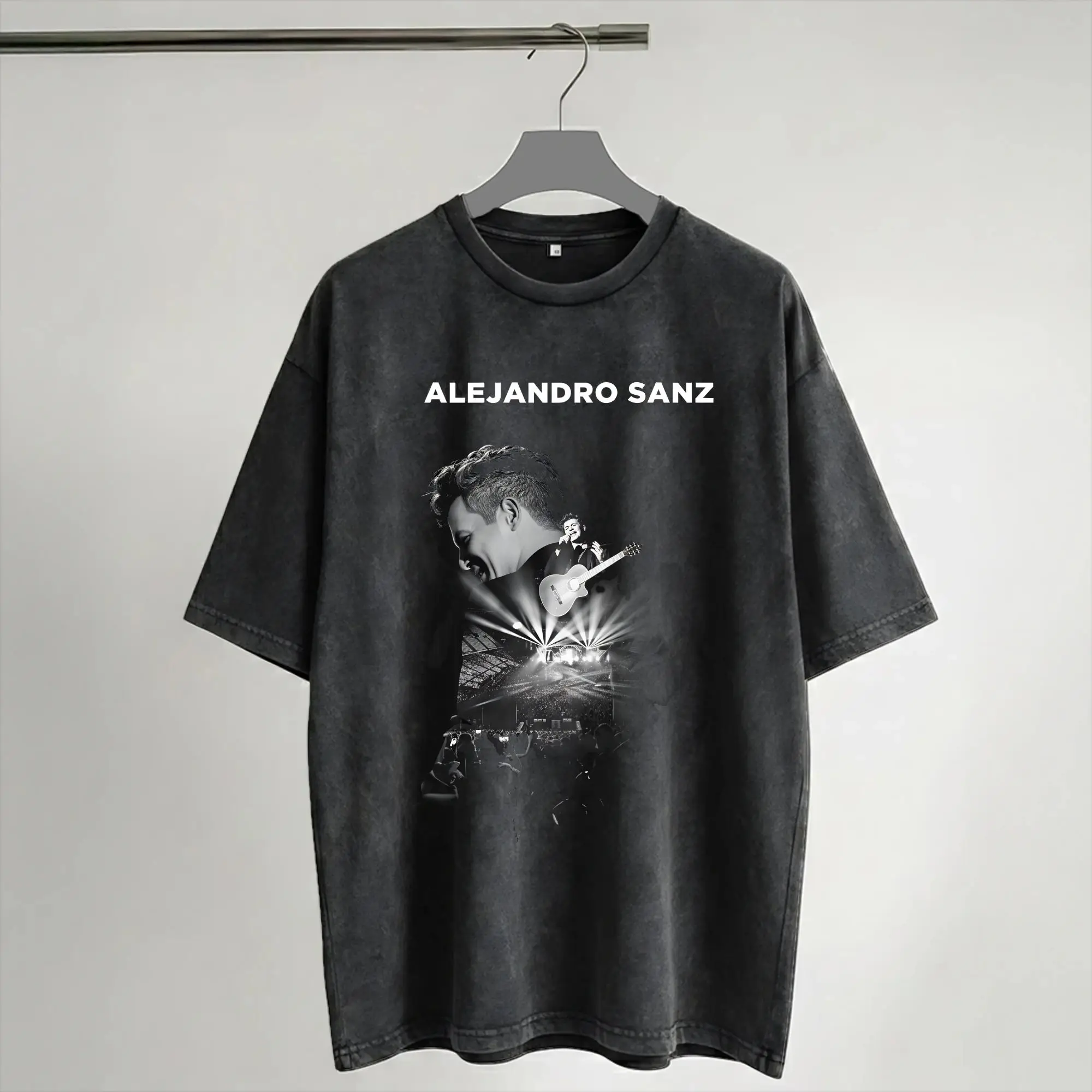Alejandro Sanz 2026 Concert T Shirts Hip Hop Washed Short Sleeve Street T-Shirts  Novelty for Men Women Streetwear Graphic Tops