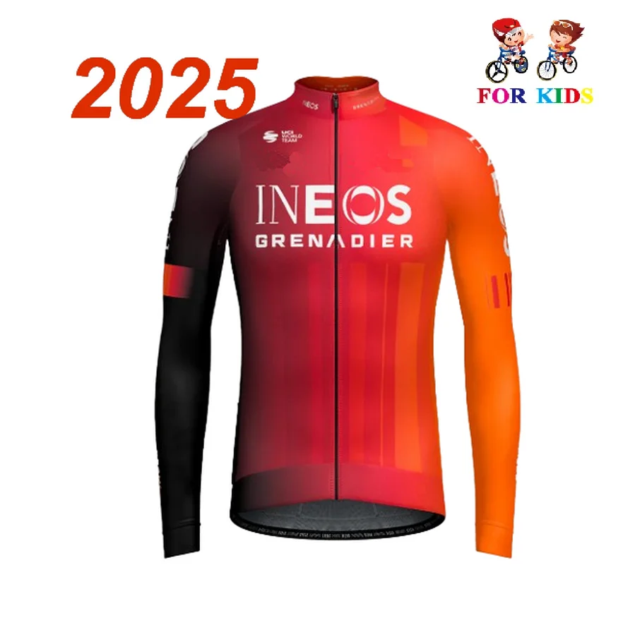 KID'S Children Spring Summer 2025 INEOS GRENADIERS Team Cycling Jerseys  Long Sleeve Men Bike Wear Cycling Clothing with Pants