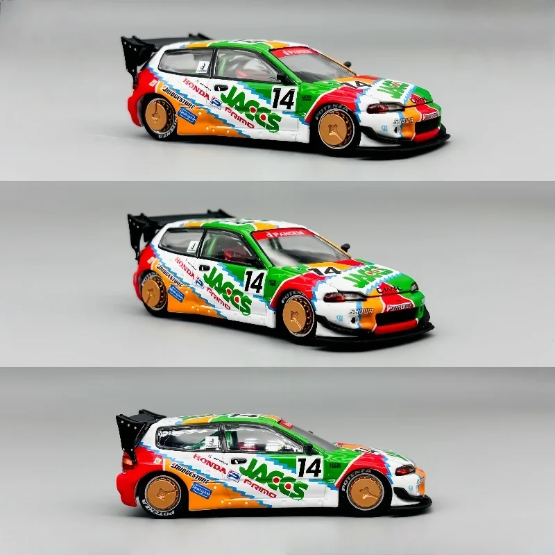 Xcartoys Pop Race 1/64 Pandem Civic Eg6-Metallic Cars Legering Motorvoertuig Diecast Metaal Model Kinderen Kerstcadeau Speelgoed Voor jongens