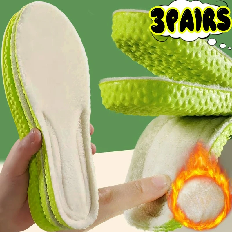 

1/3Pairs Soft Thermal Memory Foam Insoles Self Heated Cold Proof Sports Shoes Pads Men Women Winter Fleece Arch Support Insoles