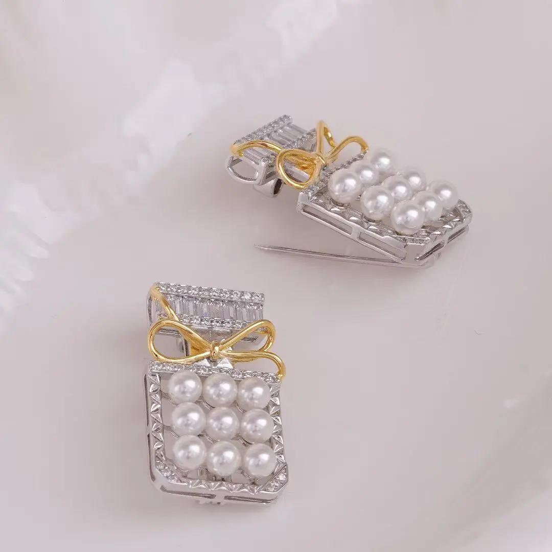 

925 Sterling Silver Brooch Pendant Mounts Base Findings Settings Mountings Jewelry Fittings for 4-4.5mm Pearls 3pcs/lot