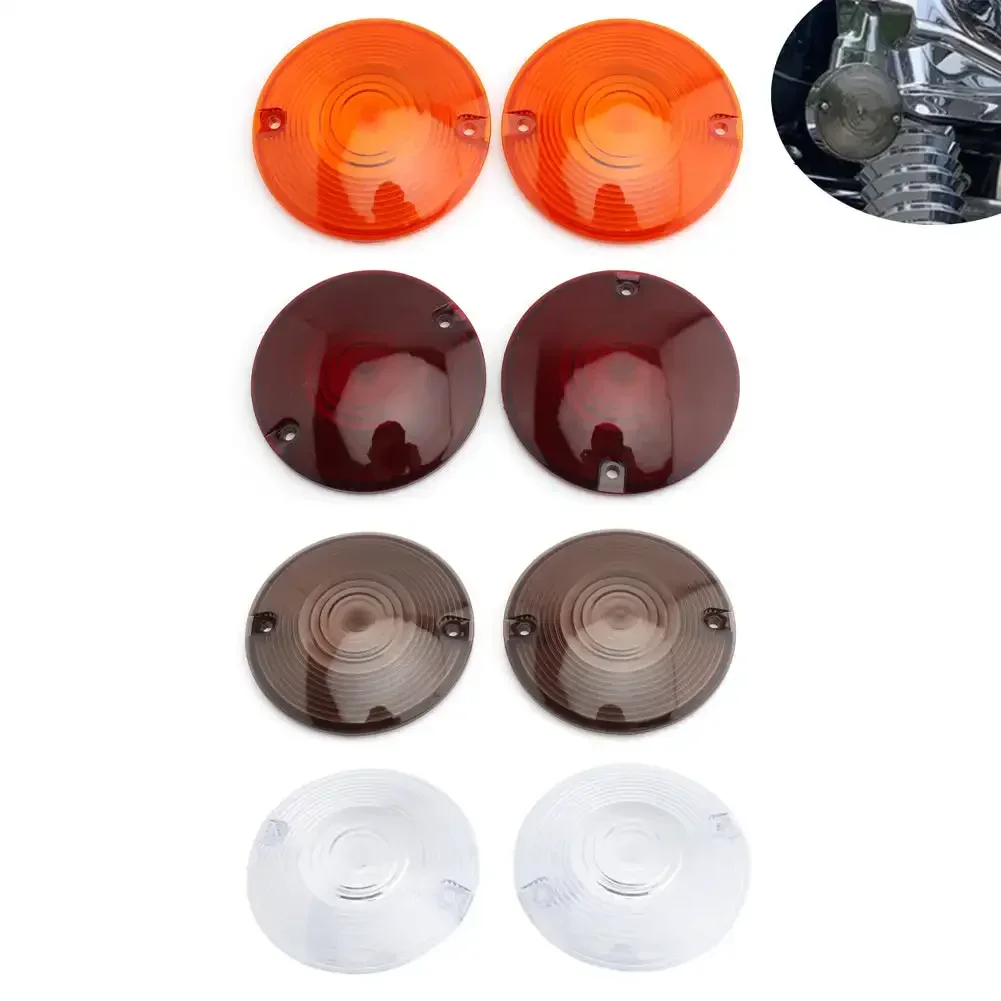 2Pcs Motorcycle Indicator Lens Cover Turn Signal Light Cap for Harley Sportster 883 1200 XL Iron Dyna Softail Touring Glide Road