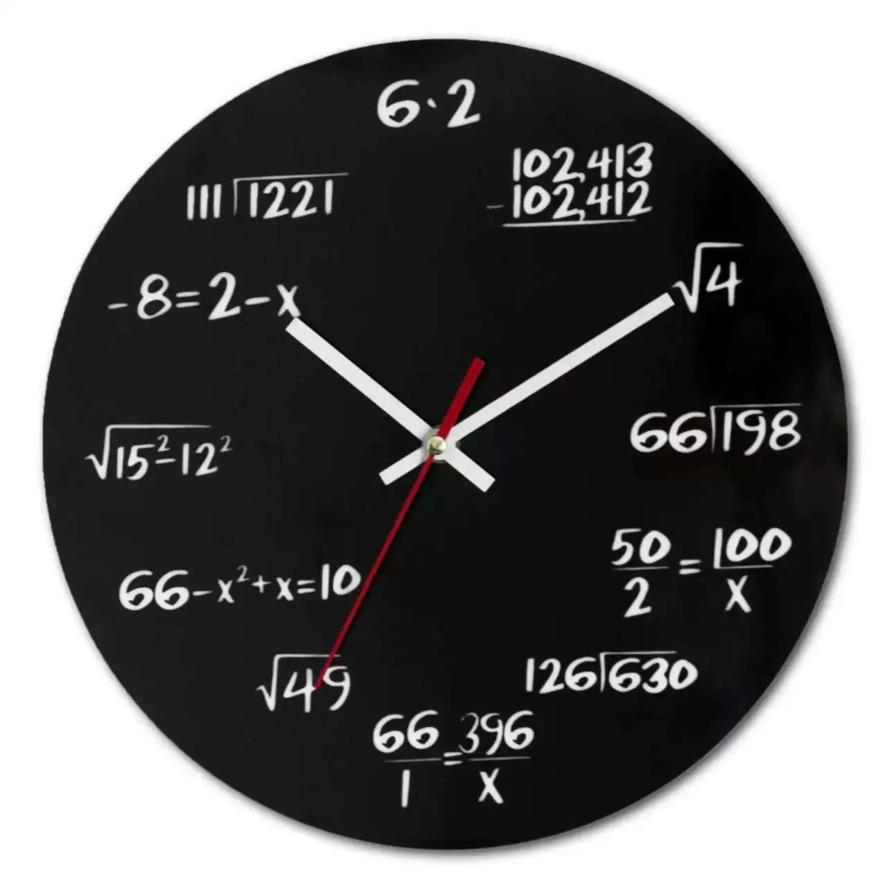 

Creative wall clock for living room, personalized mathematical decoration, wooden clock, simple and stylish timepiece