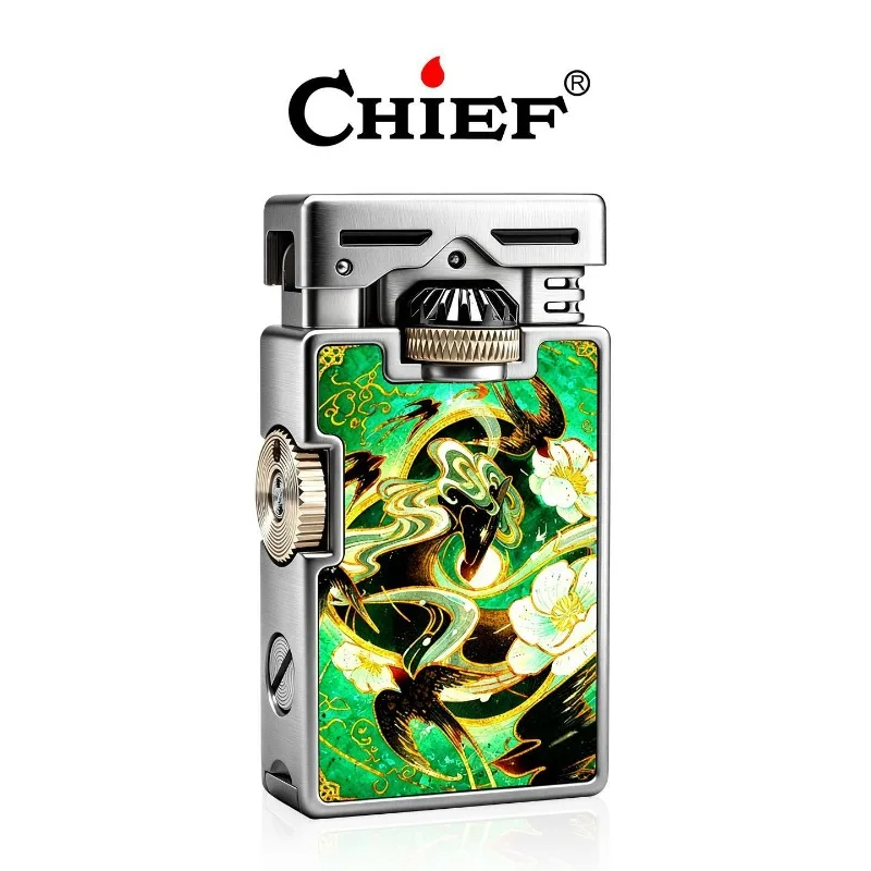 CHIEF Windproof Men Lighter, Creative Limited Gear Linkage Ignition Design, Premium Holiday Gift Gadget for Men