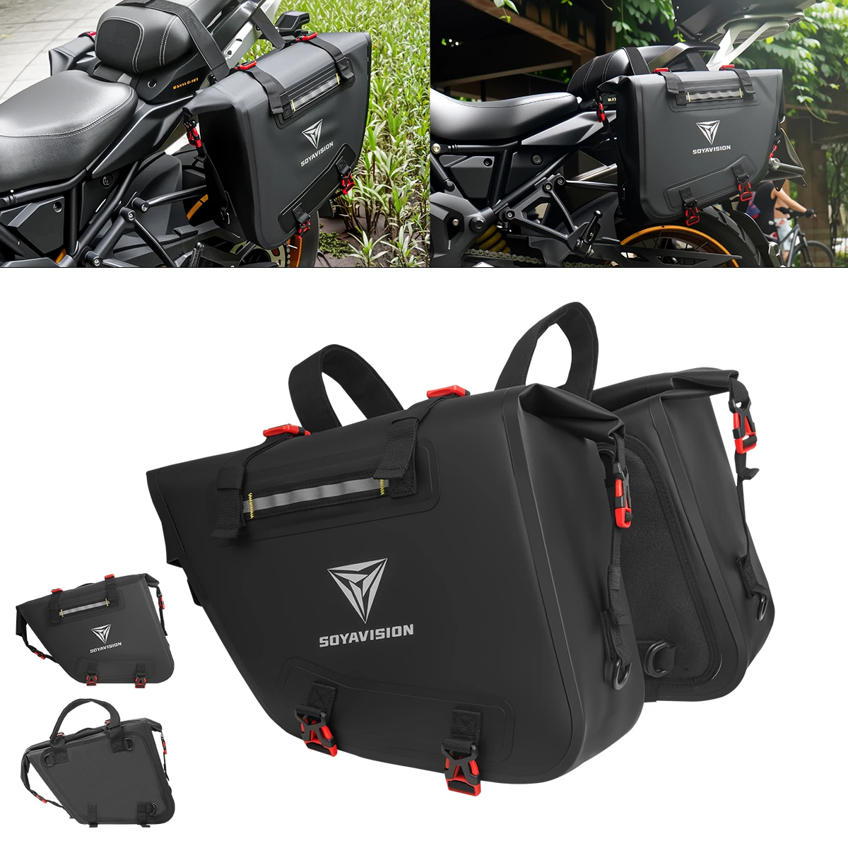 

1 Pair Motorcycle Saddlebag Universal Side Storage Luggage Bag Tool Pannier Saddle Bag Waterproof For Harely/Suzuki/Yamaha/Honda