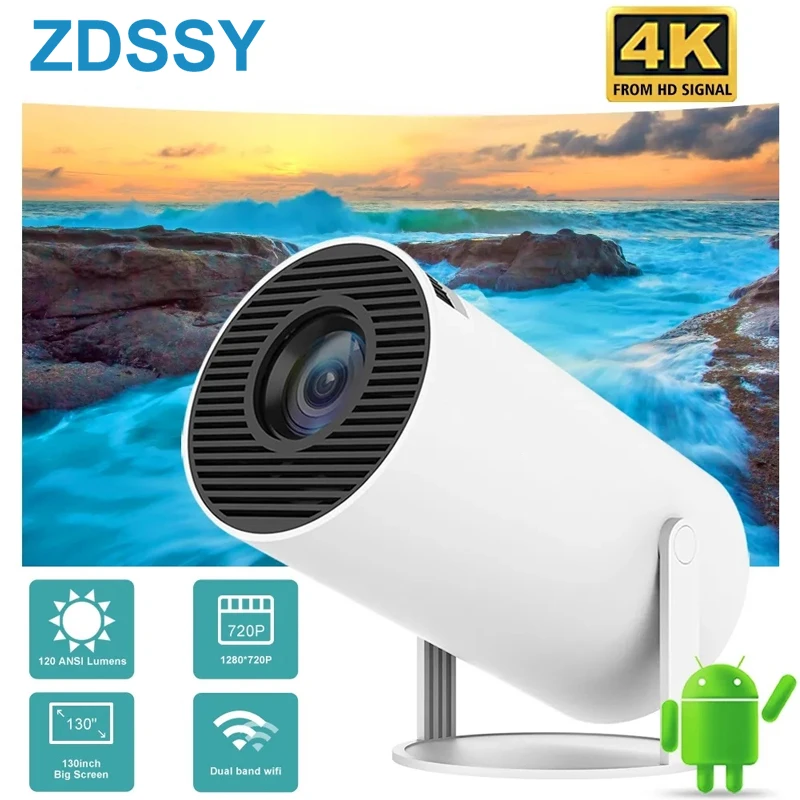 HY300 Android Wifi Smart Portable Projector for Samsung iPhone Phone 1280 720P Full HD Office Home Theater Video Mini Projector