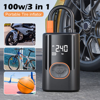 150psi Cordless Car Tire Inflator Air Compressor Pump Portable Cordless Inflator with LED USB Out For Car Bicycle MotorcycleBall