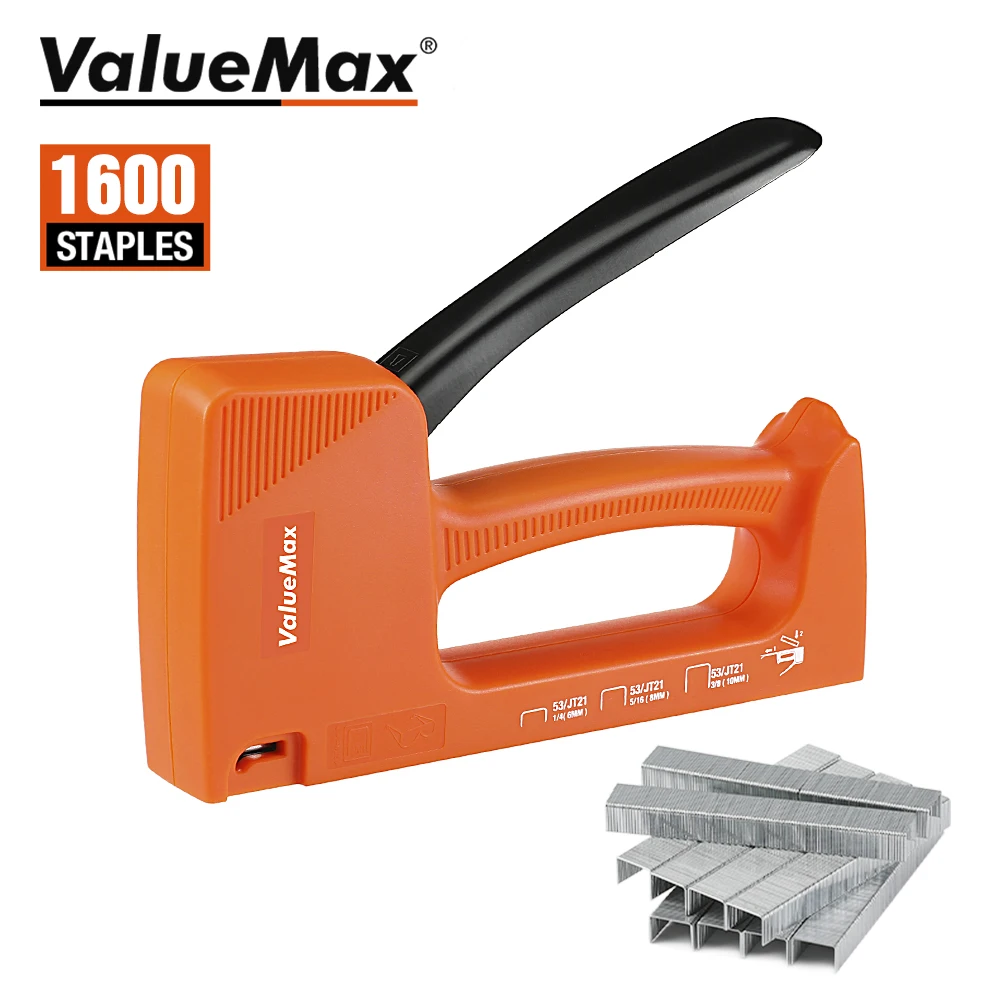 ValueMax Light Duty Staple Gun Manual Stapler Hand Tool Nail Gun Household Tool with 1600PC Staples