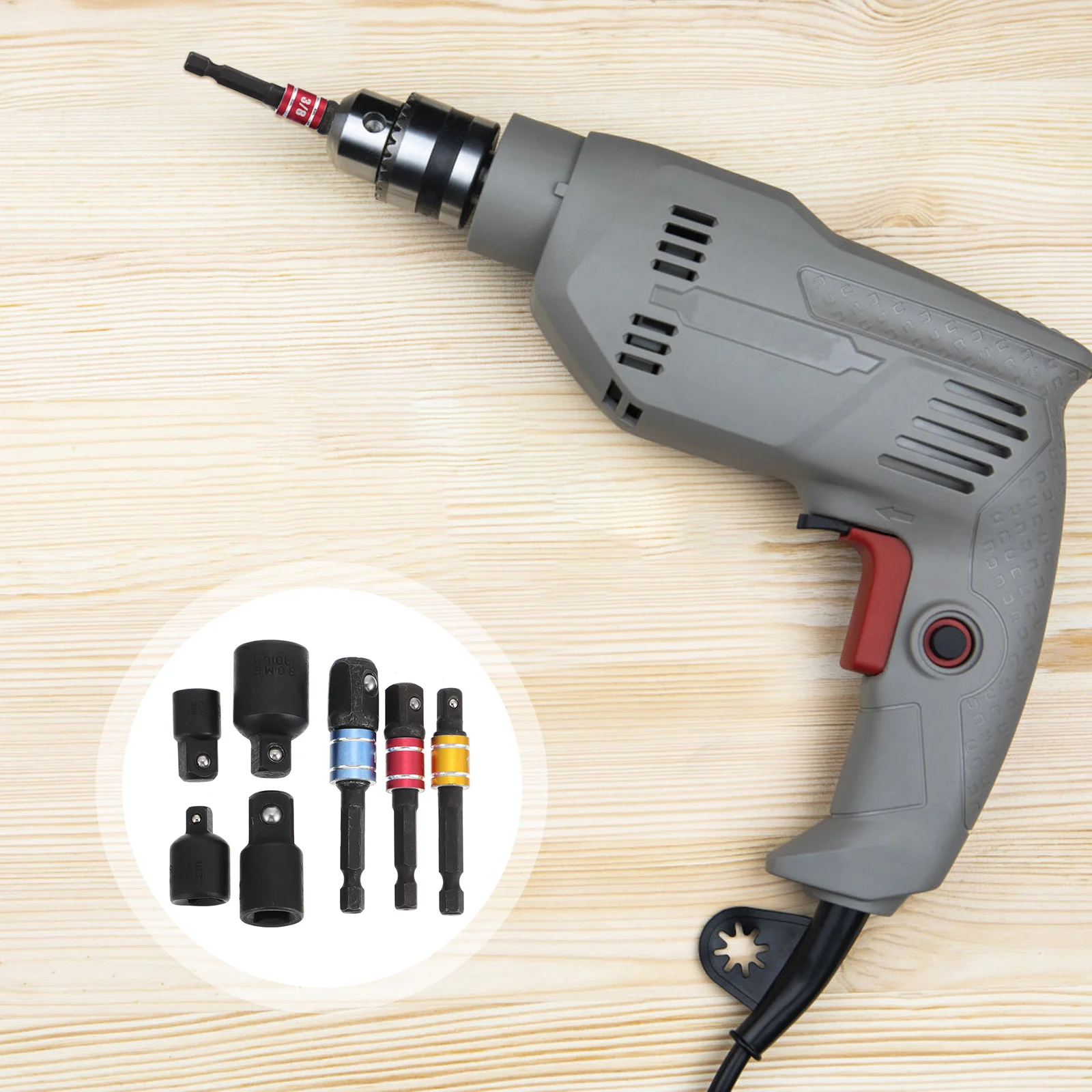 

7pcs Socket Adapter Set 1/4 3/8 1/2 Inch Steel Conversion For Impact Wrench Drill Nut Replacement Hand Tool Detent Ball