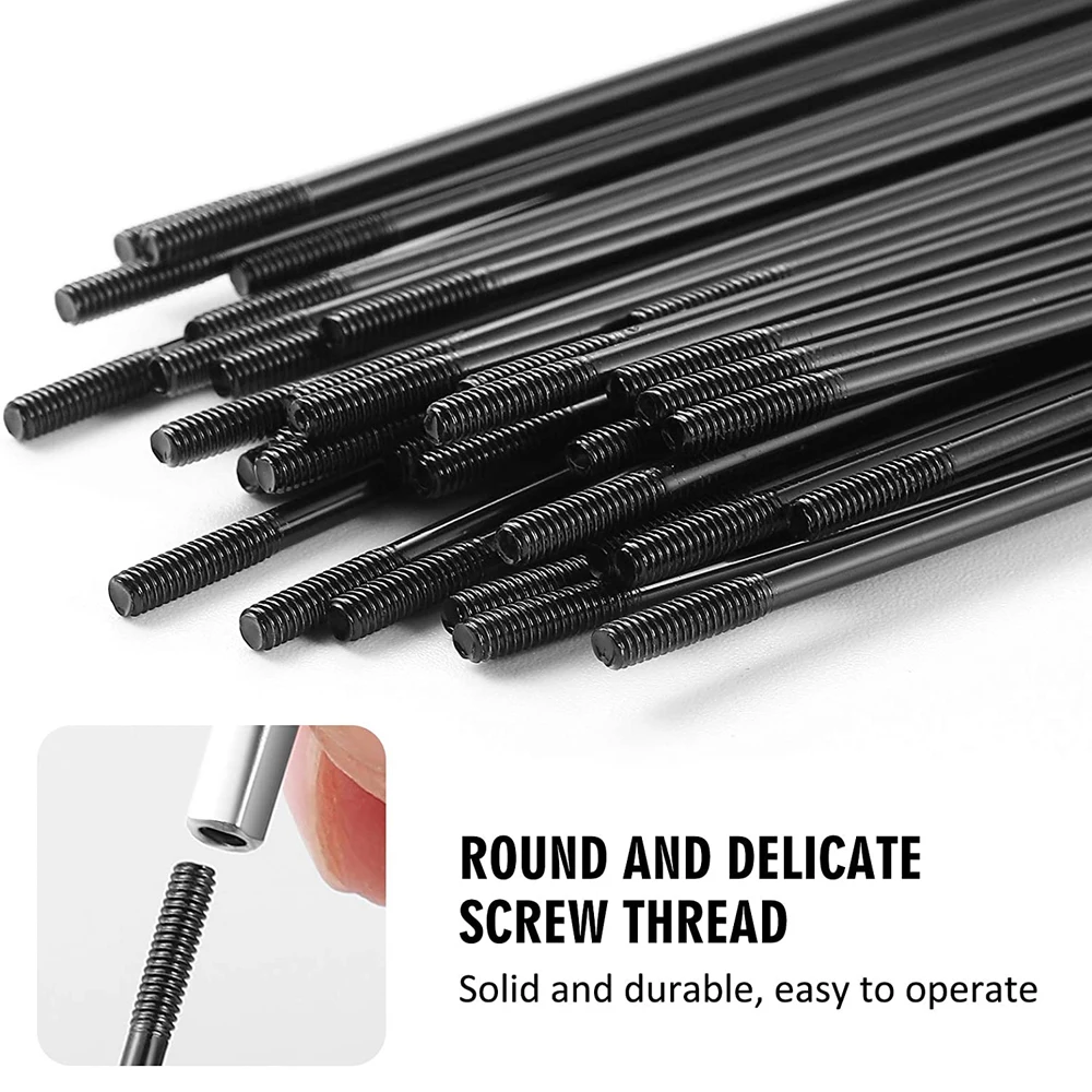 اكسسوارات الدراجة الدراجة الجبلية السوداء 26 بوصة 170 مللي متر-290 مللي متر 700C عجلات دراجة المتحدث المتحدث الحلمات دورة المتحدث الفولاذ المقاوم للصدأ #4