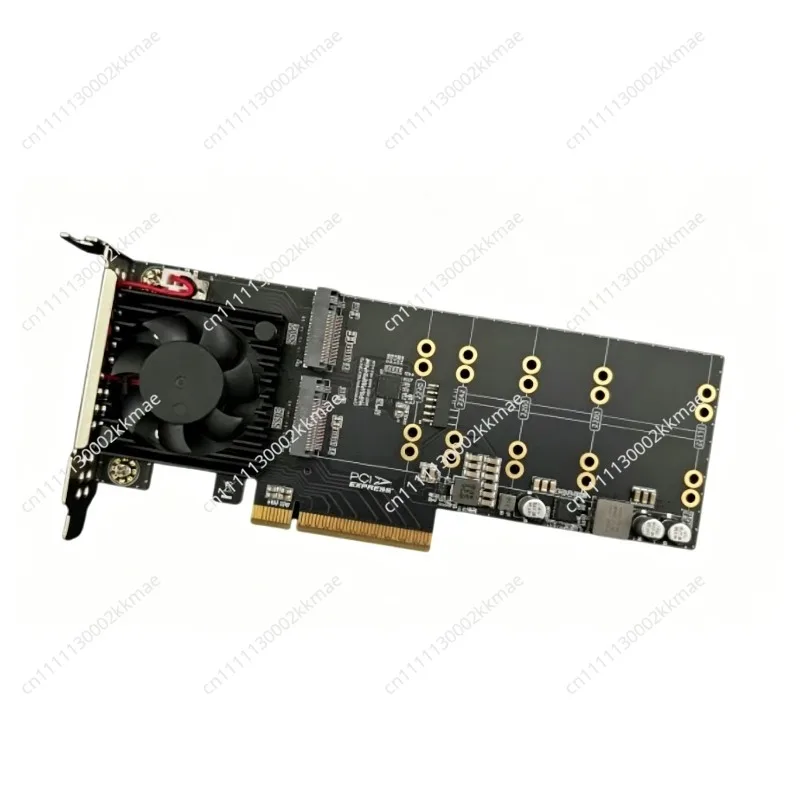 Split-Free 4-Disk M.2 PCIe Expansion Card - PLX8747 Chip, for Flying Bull, Full/Half Height, Silent Operation