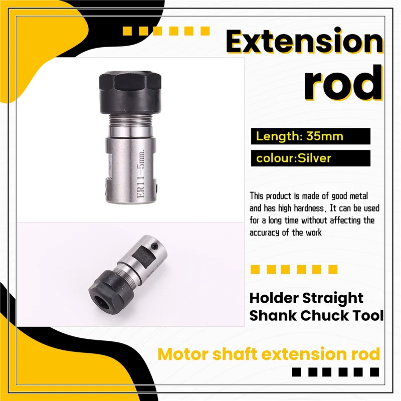 

High Quality-Holder Straight Shank Chuck Tool 35Mm CNC Metalworking Extension Milling C16-ER11-35L Nut Replacement,Holder Straig