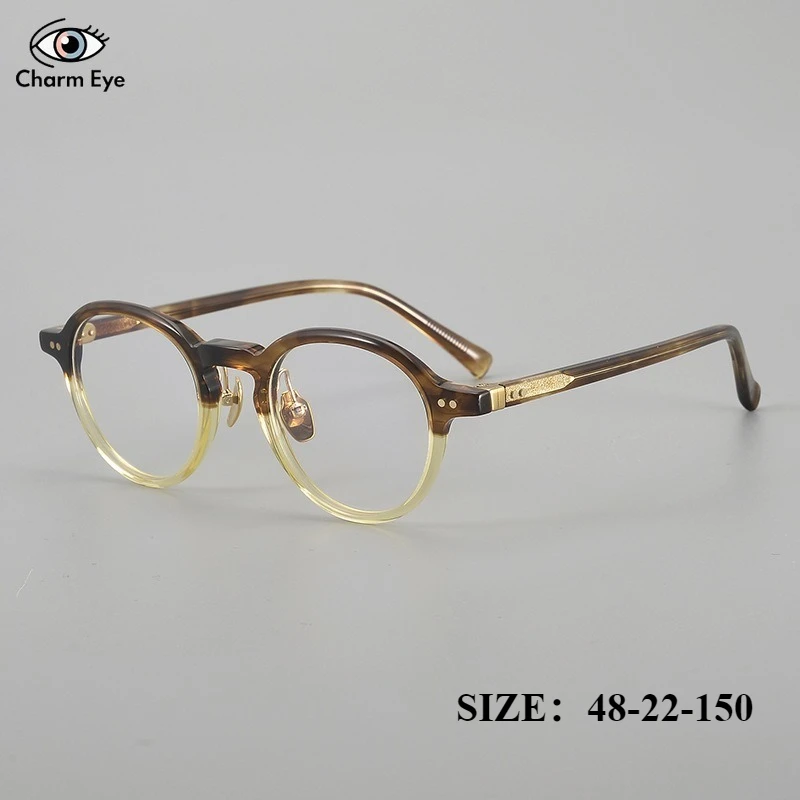 

Новинка 2023 года, женские очки в стиле ретро, оптические модные эллиптические ацетатные двухцветные градиентные очки в оправе, мужские очки для чтения при близорукости