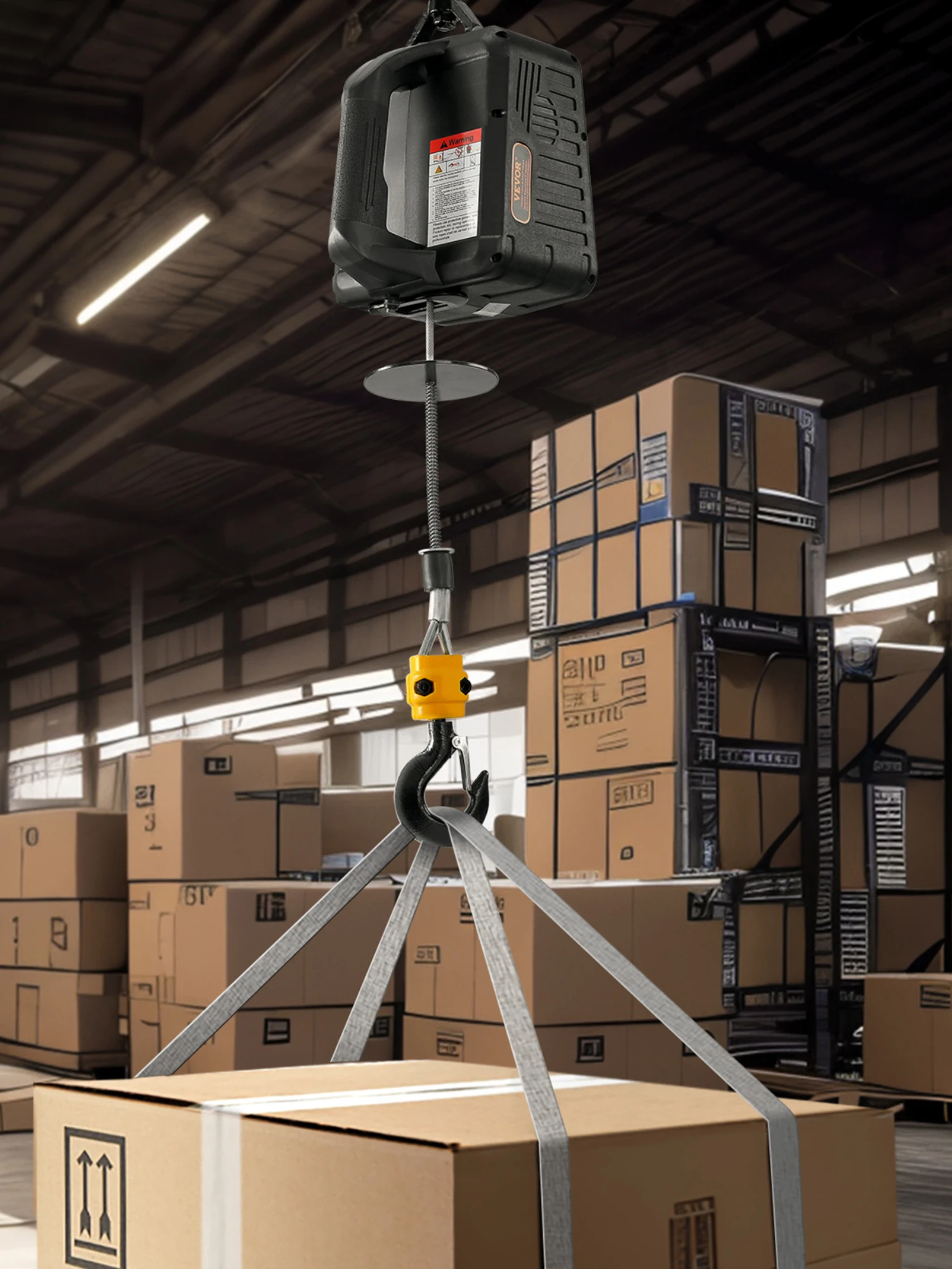 SucceBuy 1100 lbs elektrische takellier 1500 W draagbare krachtkraan met draadloze afstandsbediening voor het heffen van magazijnfabrieken - afbeelding 2