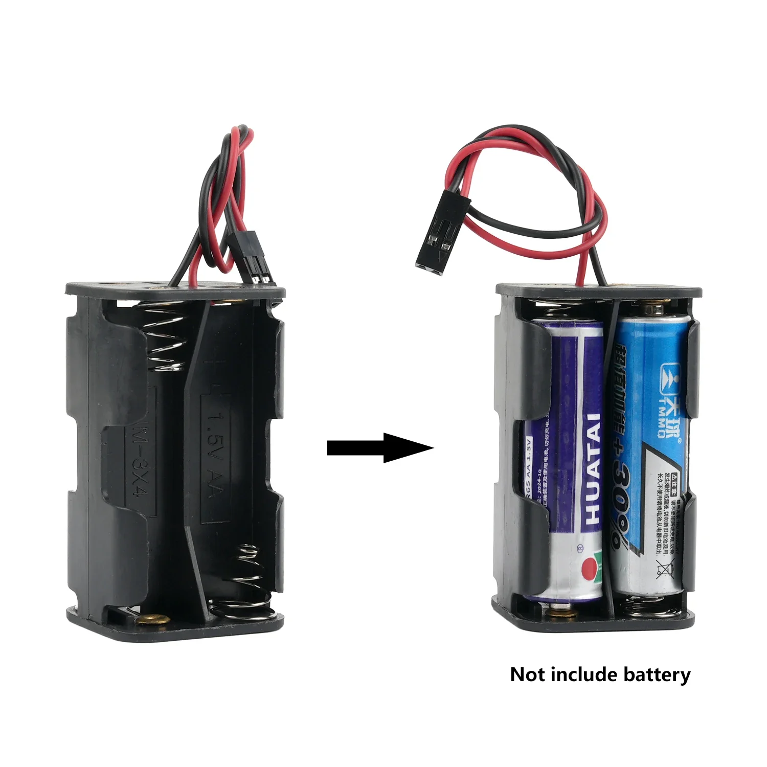 1/2/4PCS AA Battery Holder Case JR Connector Cable, 6V Battery Box (Need 4 Cell 1.5V AA Battery, Not Included) for Servo Tester