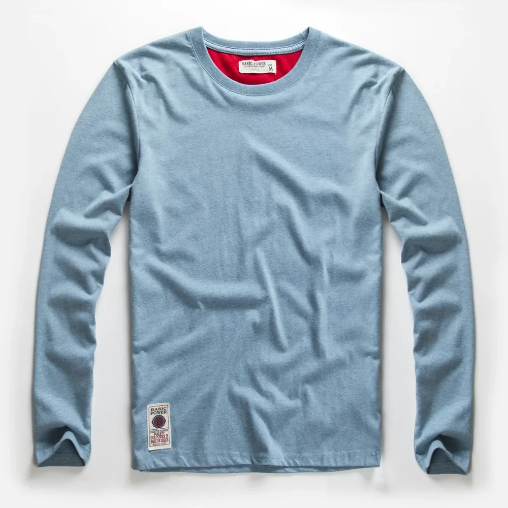 Men's t-shirts Spring Long Sleeve T-shirt Men's clothing Y2k T-shirt Washing Sweatshirt Shirts Casual O-neck streetwear Tee Tops image 6