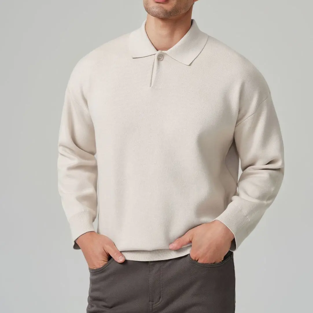 

Japanese Sle Heavyweight Collar Sweater Casual Loose Lazy Sle Knitted irt for Men New Autumn Faion Upper Body