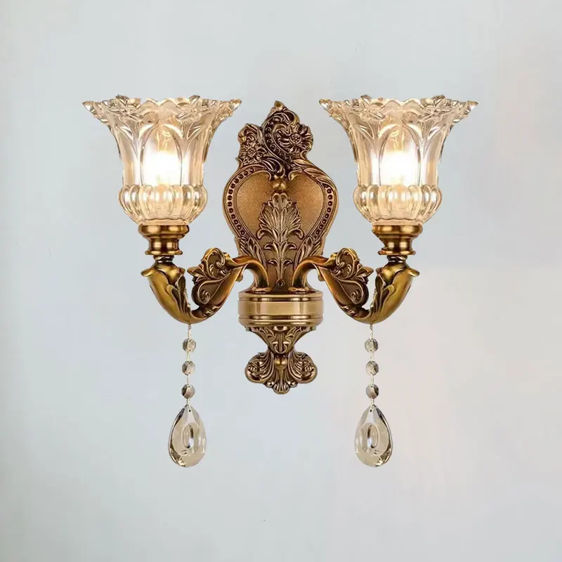 

European Glass Wall Light Bedroom Corridor Aisle Stair Lamp Living Room Mirror Front Living Roomindoor double head Wall Sconce