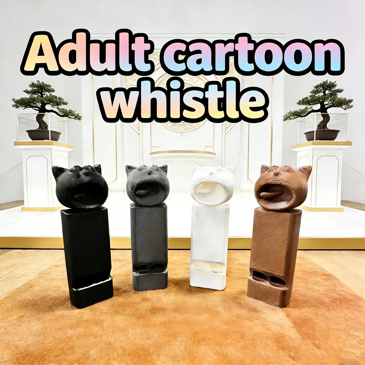 

3D Printed Cat-Shaped Adult Wind Instrument, Personalized Desktop Decoration, Creative Cat-Shaped Sound-Making Ornament