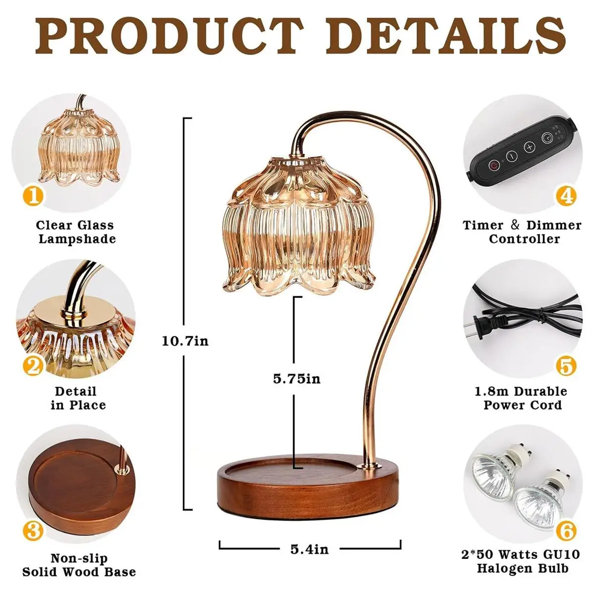 Candle Warmer Lamp With Timer Lotus Lamp Pluggable Fragrance Wax Warmer Dimmer Switch Lighting Decoration Home Oil Room