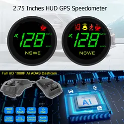 ELING 2 3/4'' GPS Speedometer AI Collision Avoidance Device Smart Dash Cam with ADAS Front and Pedestrian Collision 5-36VDC