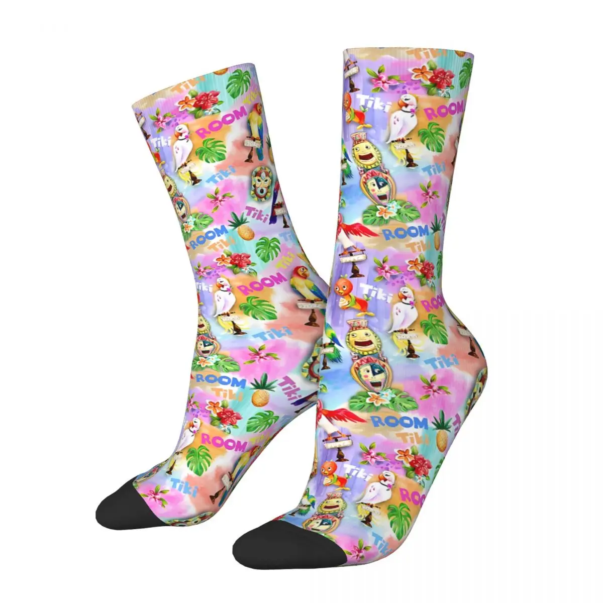 Tiki Room With Orange Bird Sock Printed Man Polyester