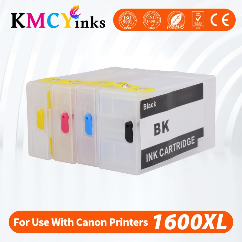 KMCYinks PGI-1600 XL ARC Chip Refillable Ink Cartridge For Canon PGI 1600 MAXIFY MB2060 MB2160 MB2360 MB2760 Printers