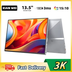 13.5 Inch 3K 480cd/m Brightness 3:2 Portable Gaming Monitor Screen HDMI Type C USB Display For Phone Switch PS5 Macbook Laptop