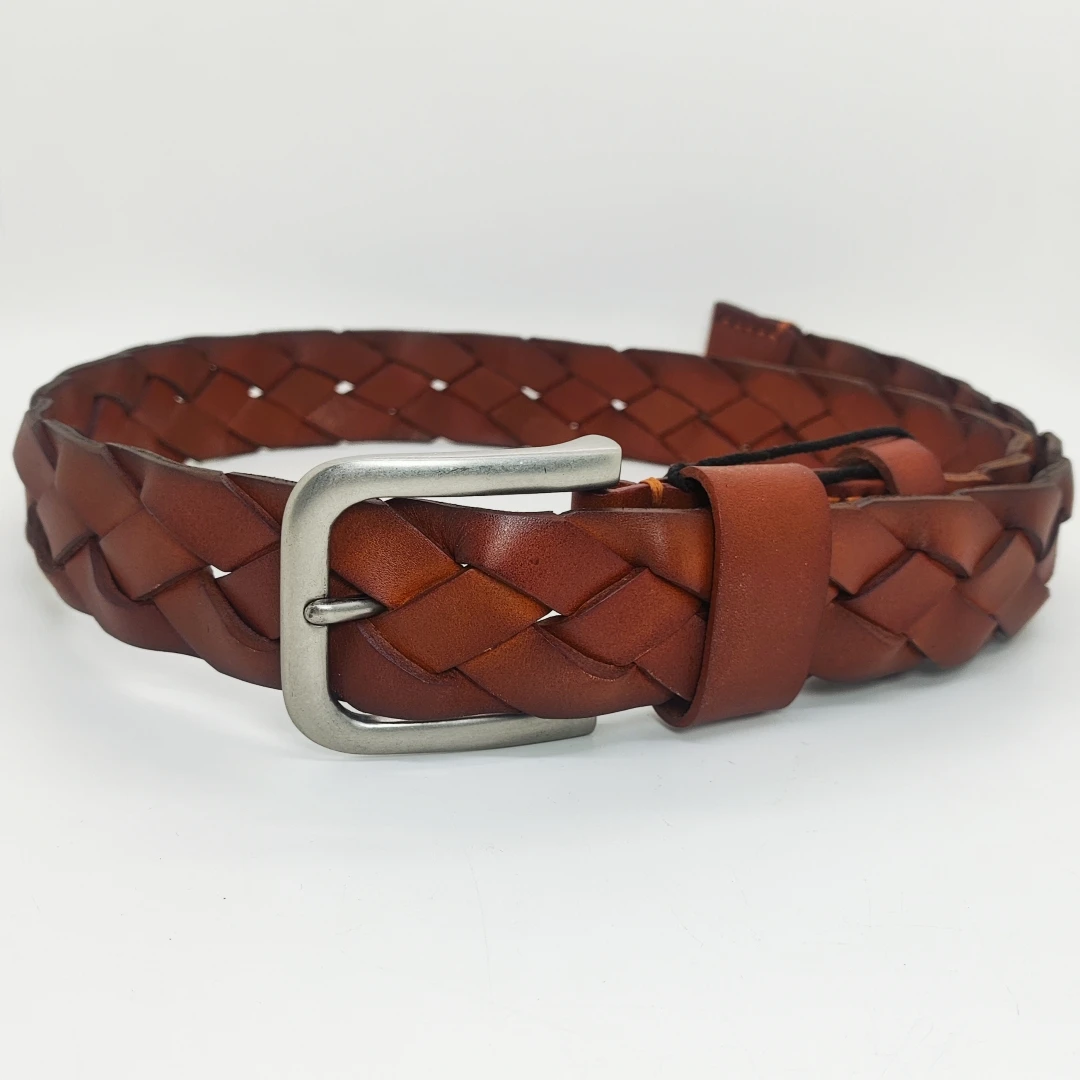 Top Quality Hand Made Luxury Wide Genuine Leather Belts For Women Ceinture Men Leather Belt Mens Braided Leather Belt 4.0cm