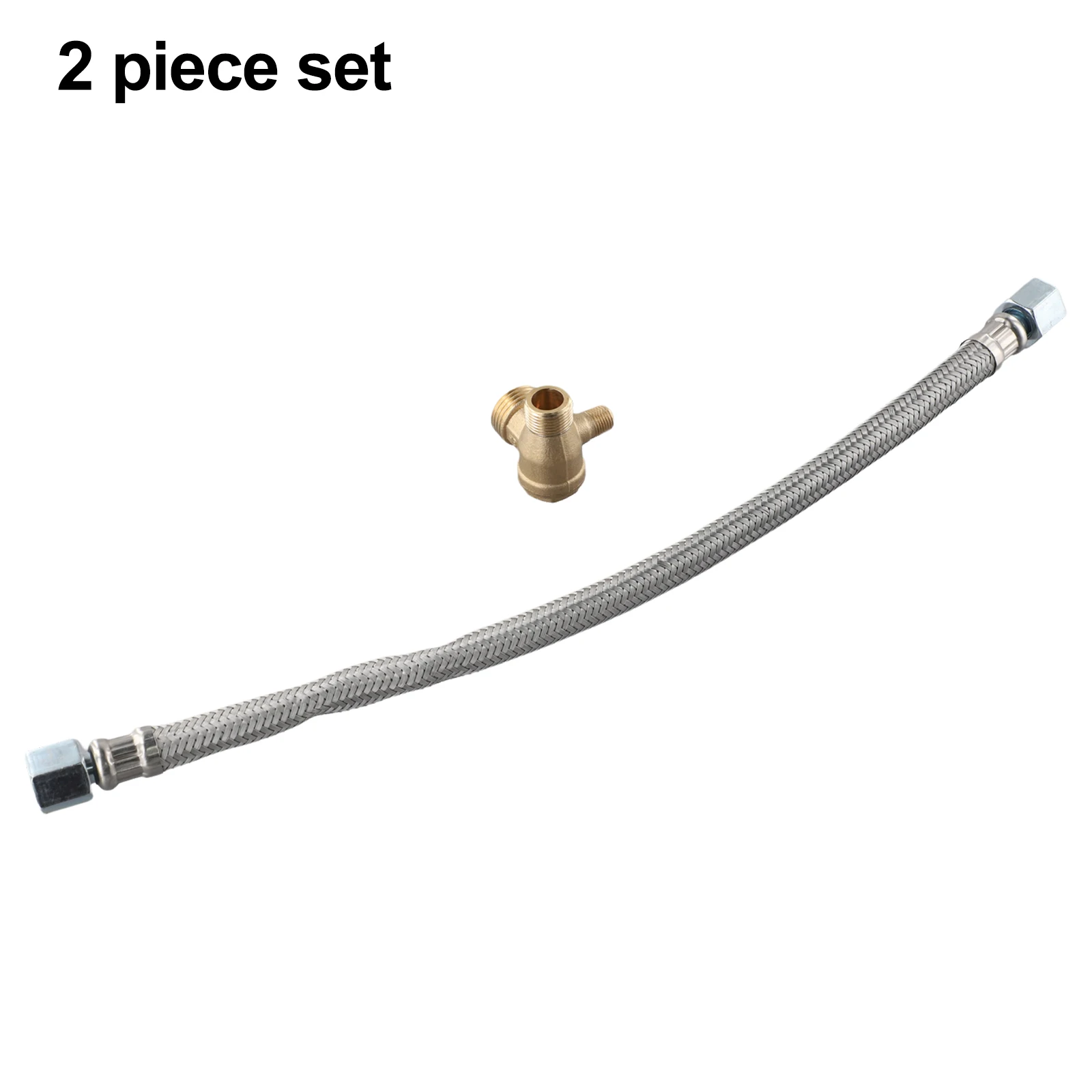 2023 Air Compressor Parts New Air Compressor Brass 2pcs 3-Port Brass 400mm Intake Tube Compressor Check Valve Stainless Steel