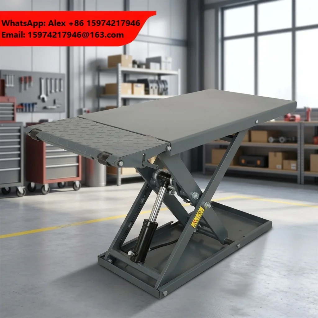 Ultra Thin Mobile Portable Small Scissor Lift Movable Hydraulic Auto Car Jack Lift For Home Garage Daily Vehicle Maintenance