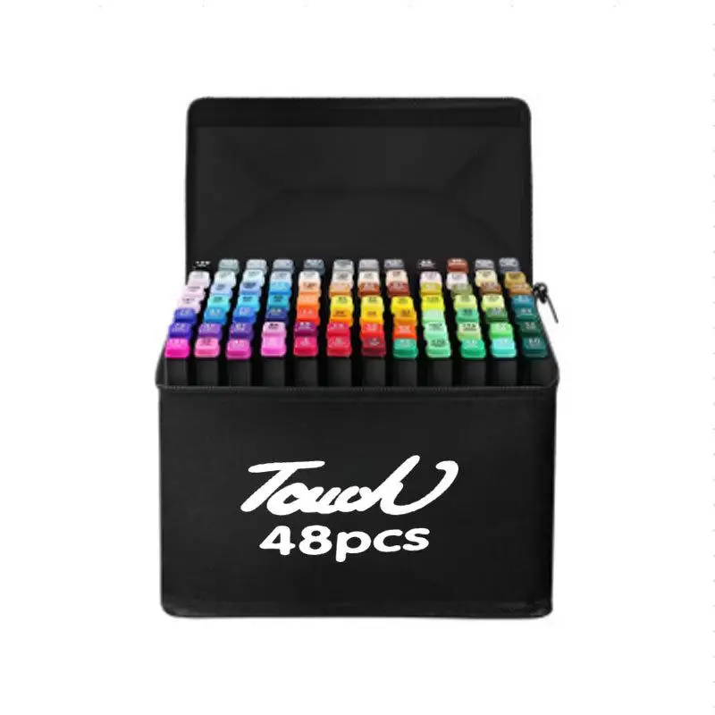 12-30-40-60-80pcs-art-brush-double-head-oily-hand-painted-mark-pen-student-sketch-color-marker-pen