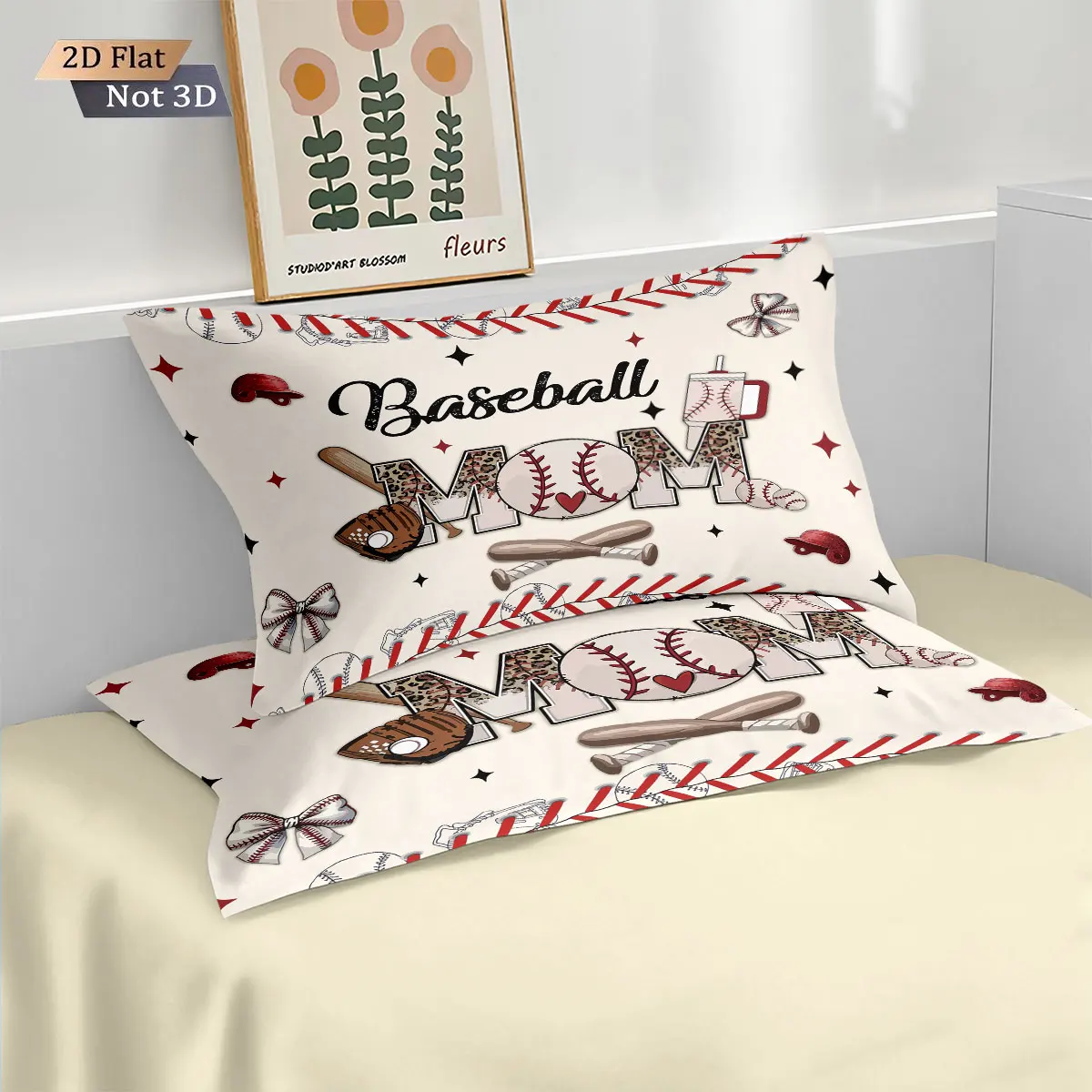 

3pcs baseball sports element printed coreless down duvet cover set, multi size bedroom bedding decoration, machine washable