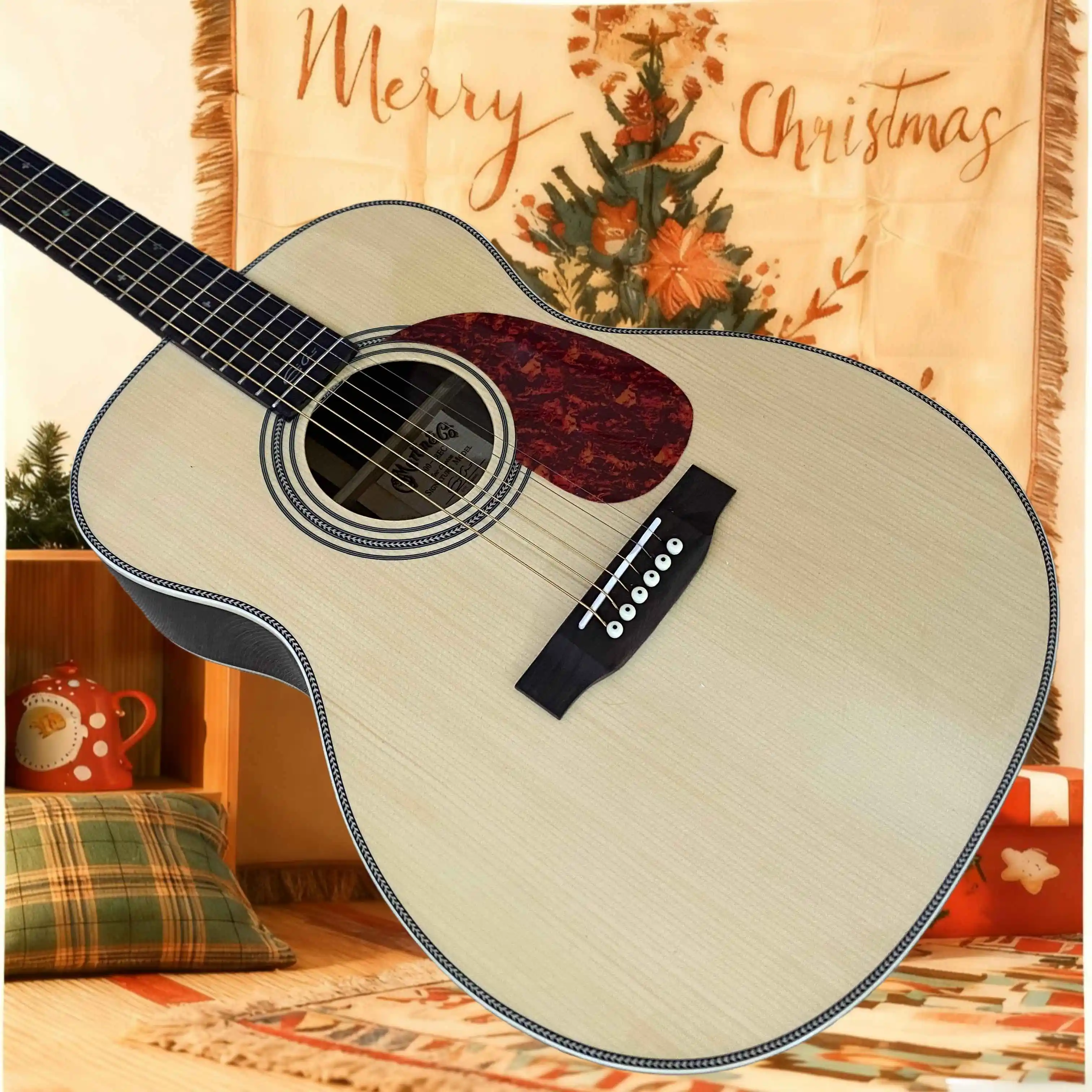 Handmade 000-28 Acoustic Guitar Spruce Top Symmetrical Design Bone Nut Folk Instrument Suitable for School Seaso view 4