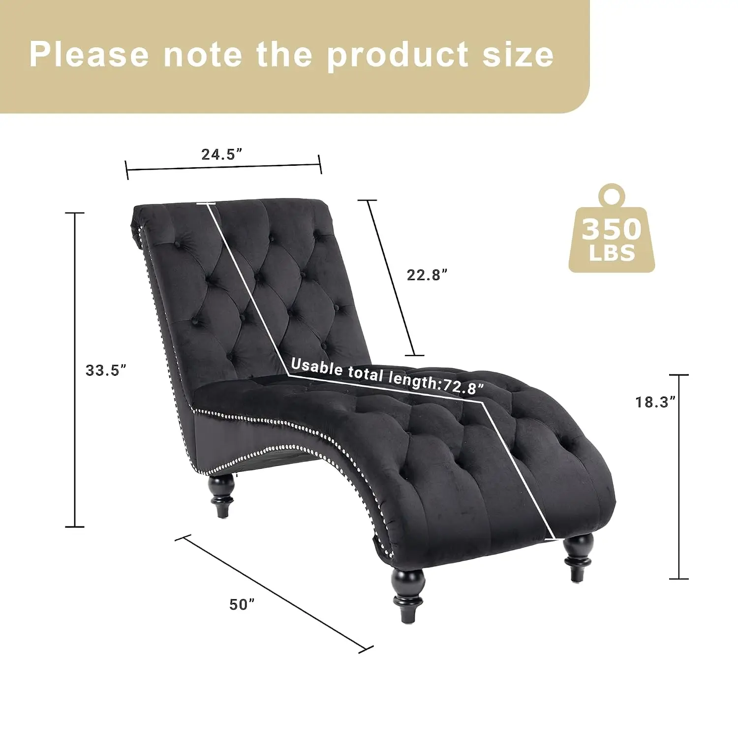 Velvet Chaise Lounge, Button-Tufted Armless Recliner with Pillow for Bedroom  Office Modern Leisure Sofa, Customized