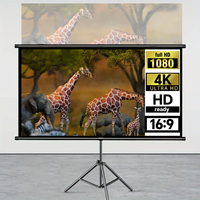 Projector screen with single bracket-4K HD 16:9 indoor/outdoor used for theater/office backyard party theater screen 84-120inch