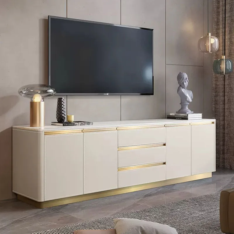 Luxury White Design Tv Stand Simple Drawer Vertical Bedroom Modern Tv Table Nordic Minimalistic Muebles Hogar Room Furniture